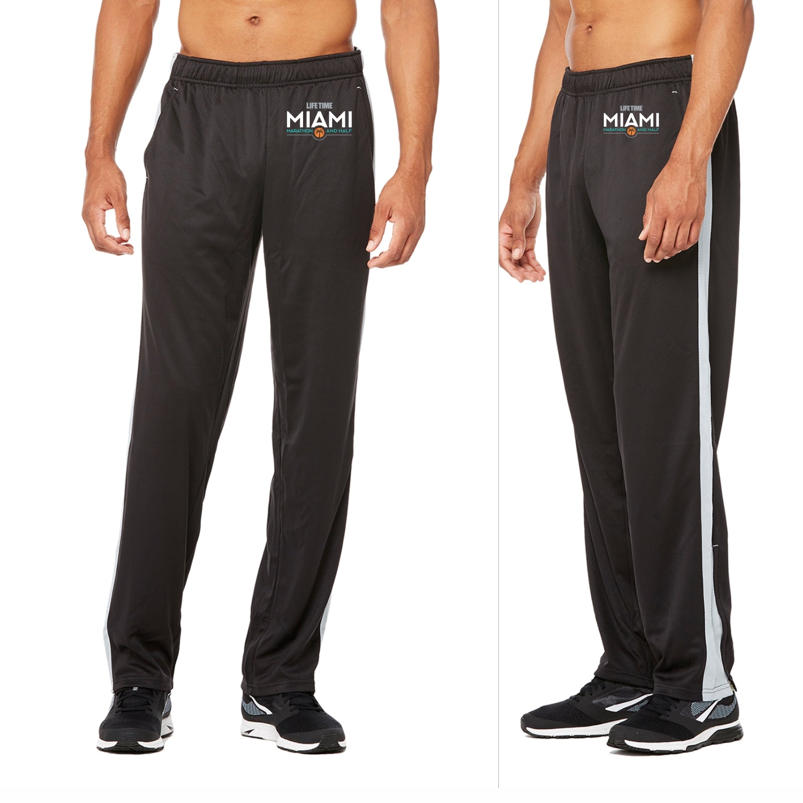 Men's Tech Track Pants - Black/Grey - 'Logo' Design