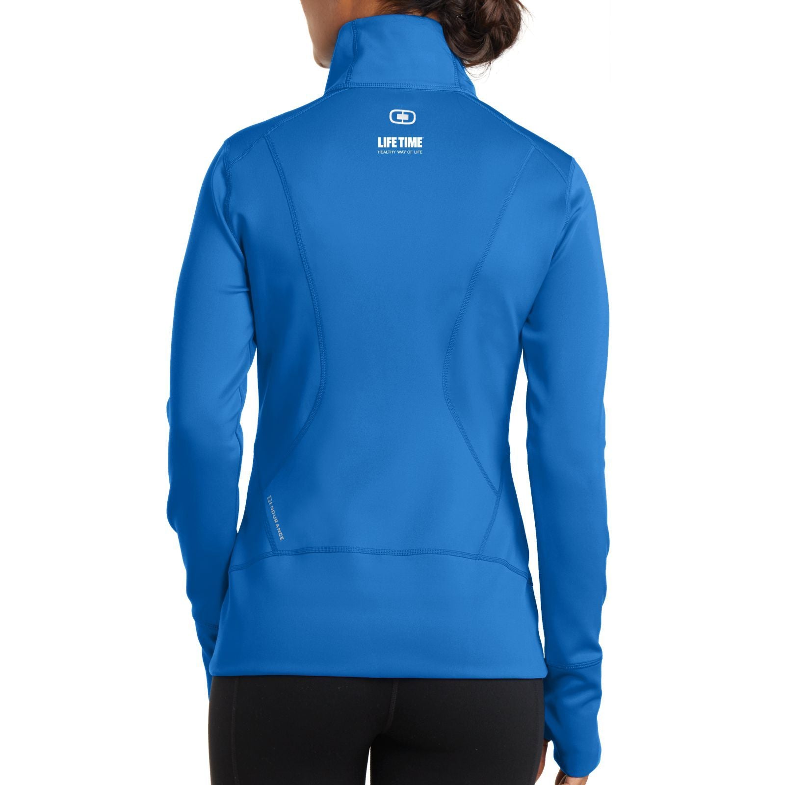 Women's Tech Stretch Zip Jacket - Electric Blue 'fitbit emb' Design