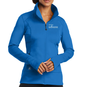 Women's Tech Stretch Zip Jacket - Electric Blue 'fitbit emb' Design