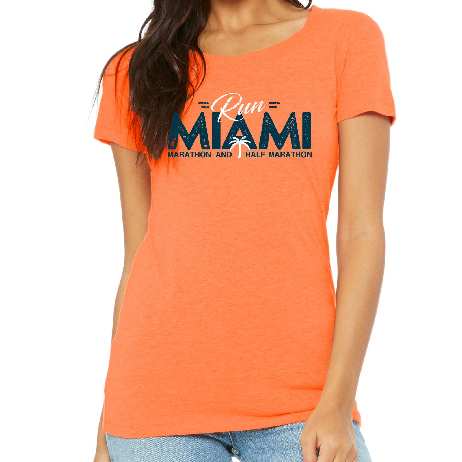 Women's SS Slim Fit Tee -Orange- Run Miami