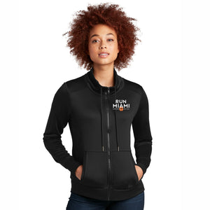Women's New Era Zip Cowl Jacket -Black- Embroidery