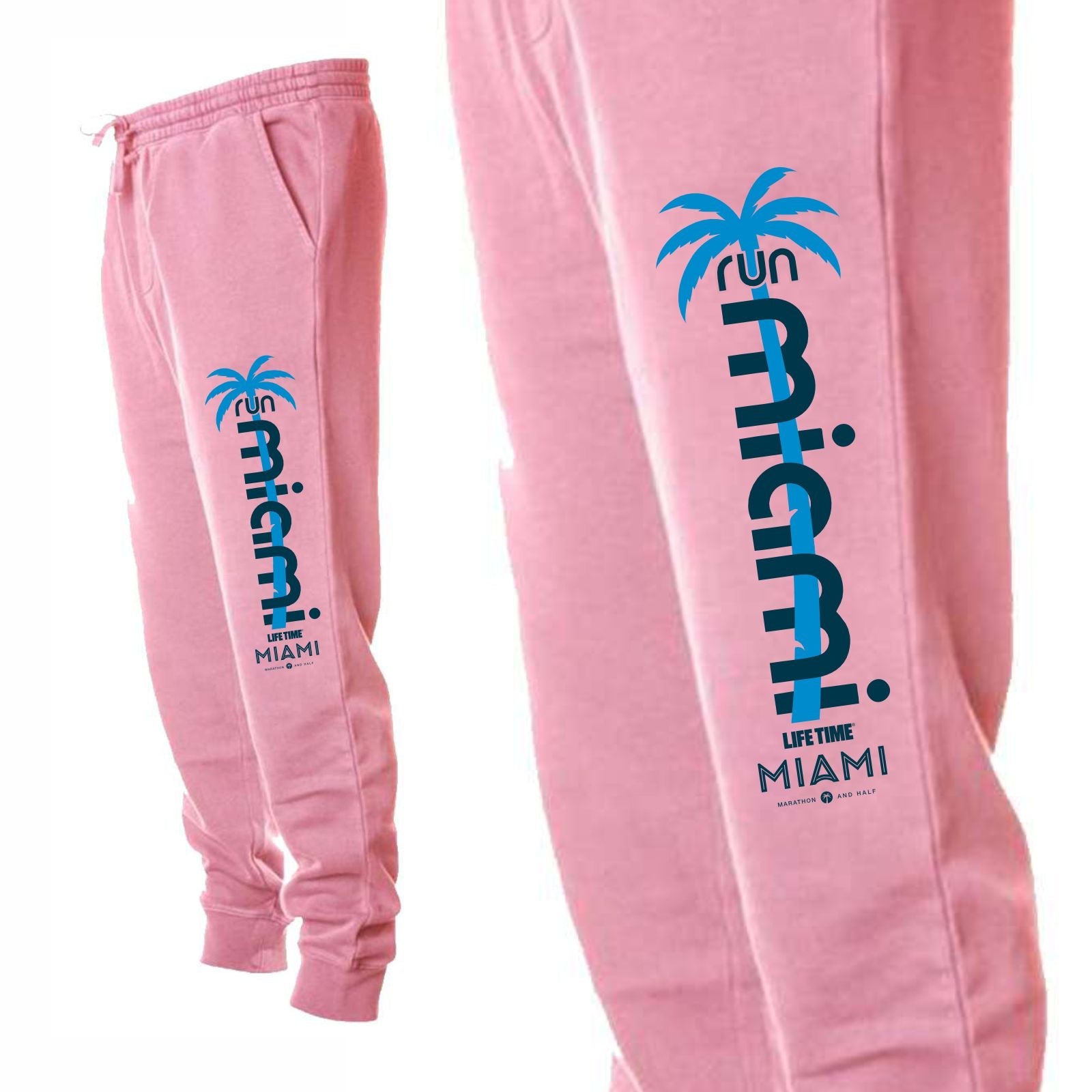 Men's Pigment-Dyed Joggers -Pink- Palm