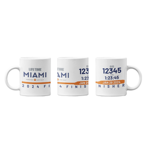 Miami Marathon '24 11 oz Finisher Mug - Custom with your time