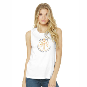 Women's Relaxed Muscle Tank - White '2023 In Training' Design -